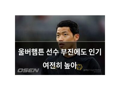울버햄튼 선수 부진에도 인기 여전히 높아