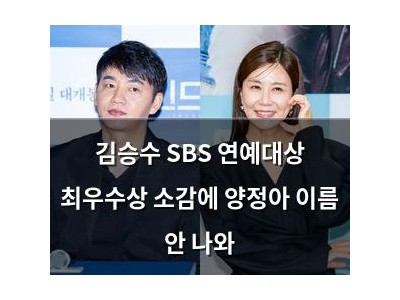 김승수 SBS 연예대상 최우수상 소감에 양정아 이름 안 나와