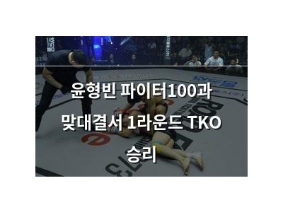 윤형빈 파이터100과 맞대결서 1라운드 TKO 승리