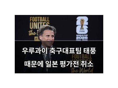 우루과이 축구대표팀 태풍 때문에 일본 평가전 취소